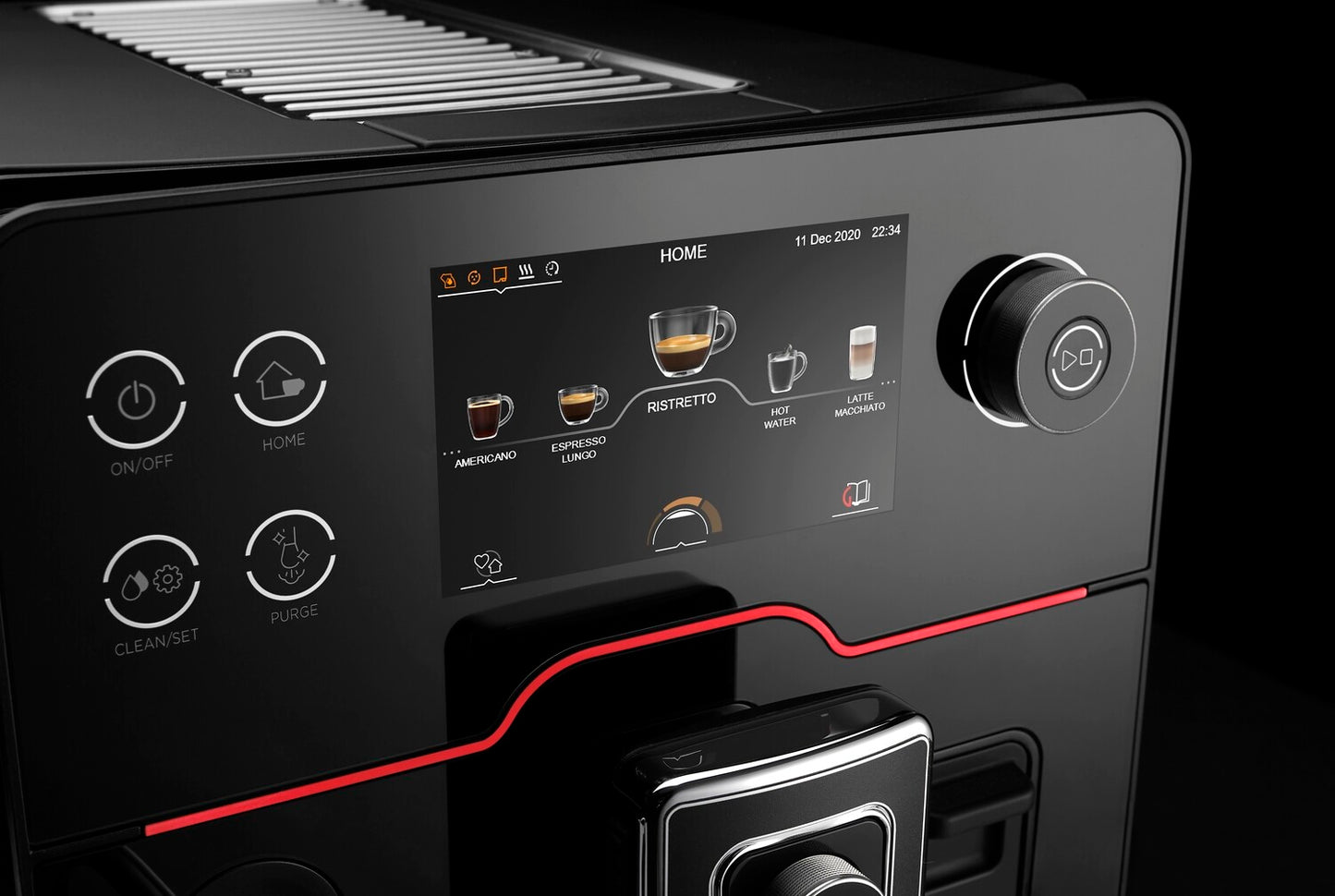 Gaggia Accademia Glass Black - One Touch Cappuccino Coffee Machine